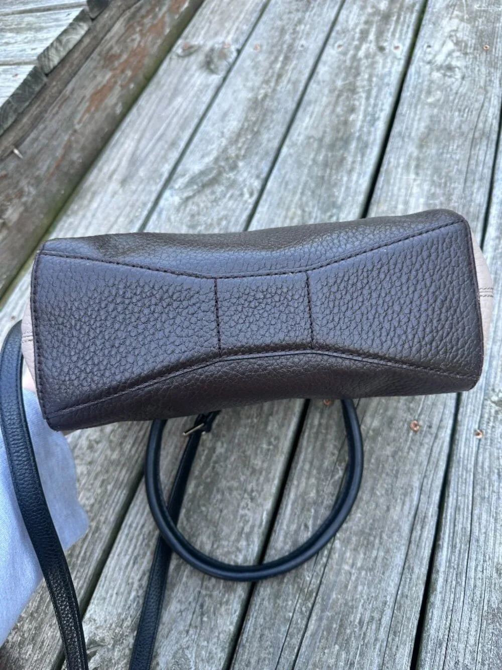 Kate Spade Grove Court Leslie Bag Purse Black Brown Crossbody Satchel Leather